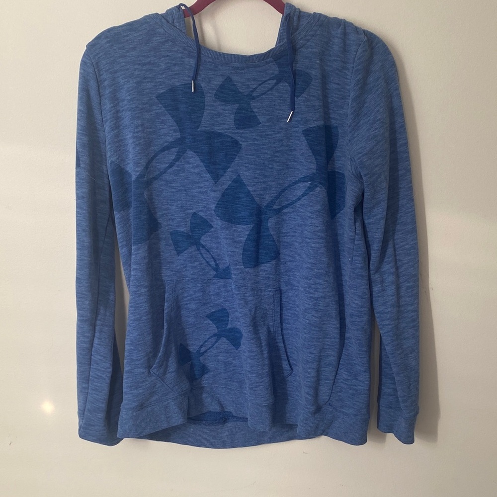 H by Halston Blue Hoodie with Bow Design